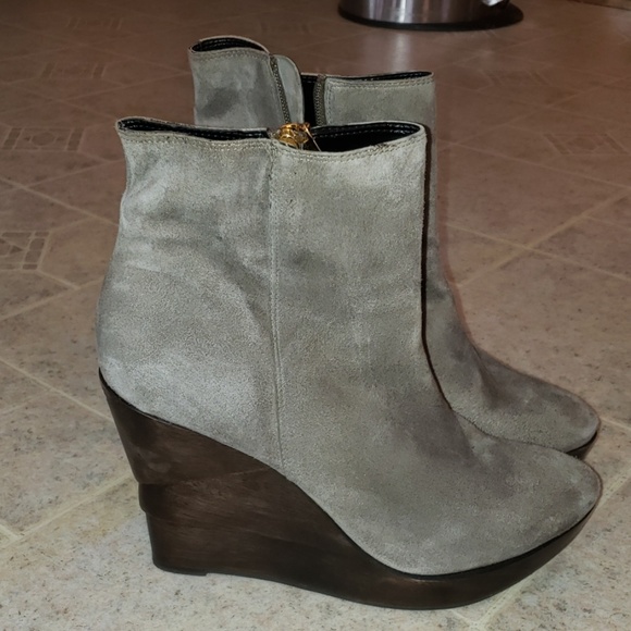 DVF real suede platform wedge booties - Picture 1 of 8
